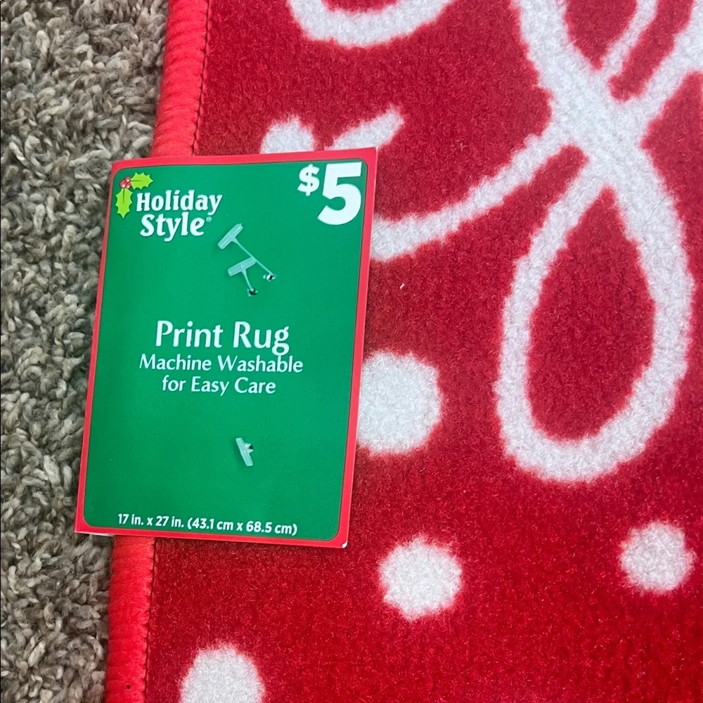 Festive Snowman Doormat - Red and White